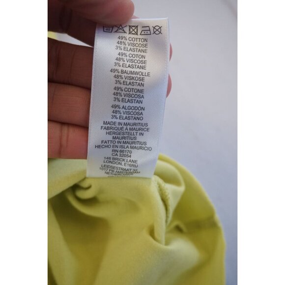 Anthropologie Women's Yellow Cropped Short Sleeve Tee Shirt - Size S - Picture 4 of 5